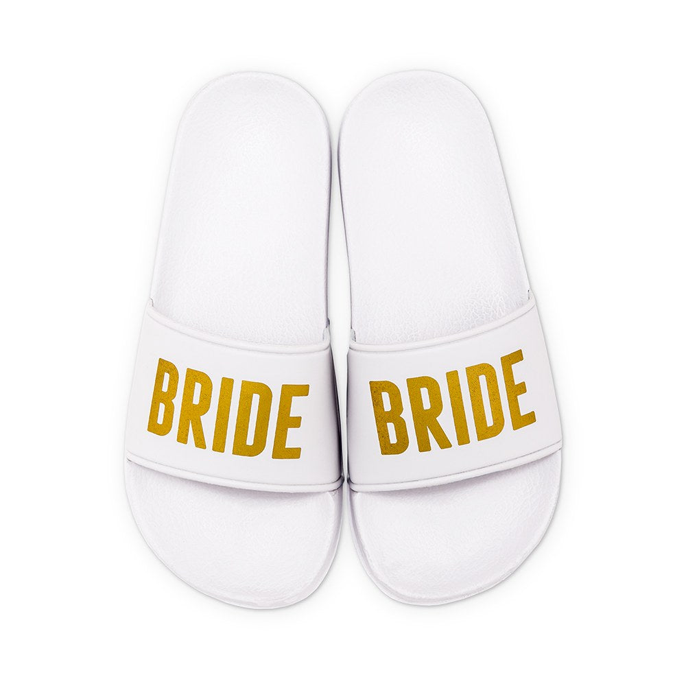 WOMEN'S BRIDAL PARTY SLIDE SANDALS - BRIDE