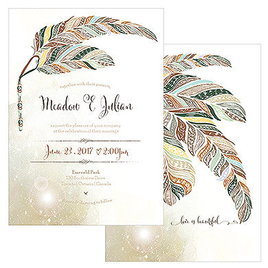 FEATHER WHIMSY INVITATION - AyaZay Wedding Shoppe