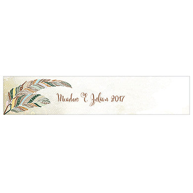 FEATHER WHIMSY WATER BOTTLE LABEL - AyaZay Wedding Shoppe