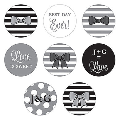 CELEBRATION SMALL ROUND STICKER ASSORTMENT SET (40/pkg) - AyaZay Wedding Shoppe