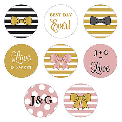 CELEBRATION SMALL ROUND STICKER ASSORTMENT SET (40/pkg) - AyaZay Wedding Shoppe