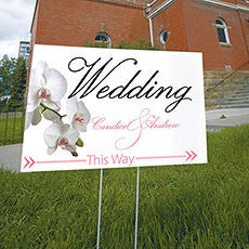 CLASSIC ORCHID WEDDING DIRECTIONAL SIGN - AyaZay Wedding Shoppe