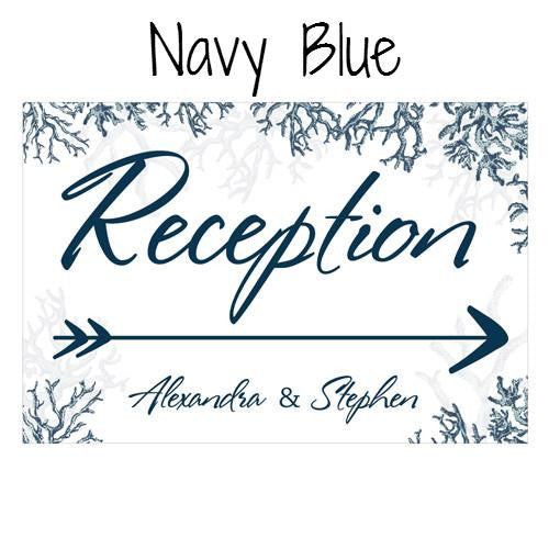 REEF CORAL DIRECTIONAL SIGN - AyaZay Wedding Shoppe