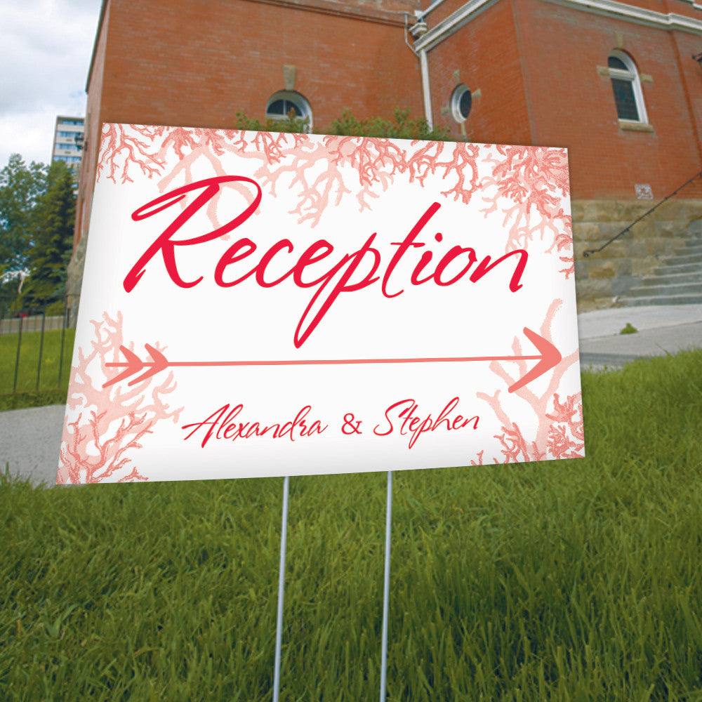REEF CORAL DIRECTIONAL SIGN - AyaZay Wedding Shoppe