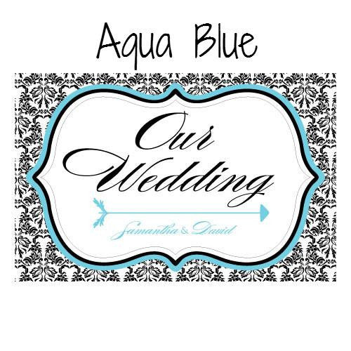 LOVE BIRD DAMASK WEDDING DIRECTIONAL SIGN - AyaZay Wedding Shoppe