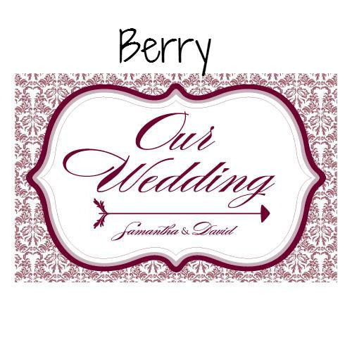 LOVE BIRD DAMASK WEDDING DIRECTIONAL SIGN - AyaZay Wedding Shoppe