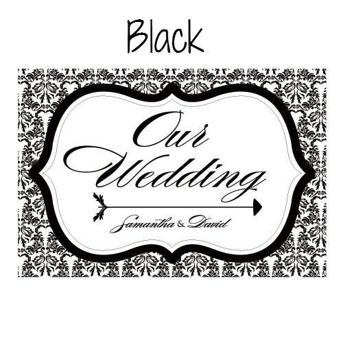 LOVE BIRD DAMASK WEDDING DIRECTIONAL SIGN - AyaZay Wedding Shoppe