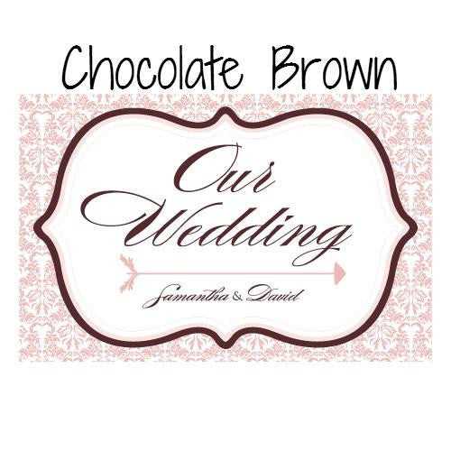 LOVE BIRD DAMASK WEDDING DIRECTIONAL SIGN - AyaZay Wedding Shoppe