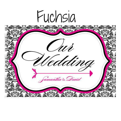 LOVE BIRD DAMASK WEDDING DIRECTIONAL SIGN - AyaZay Wedding Shoppe