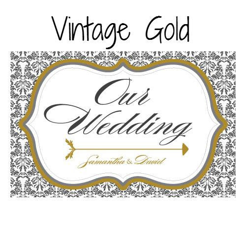 LOVE BIRD DAMASK WEDDING DIRECTIONAL SIGN - AyaZay Wedding Shoppe