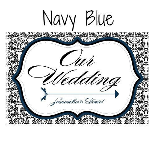 LOVE BIRD DAMASK WEDDING DIRECTIONAL SIGN - AyaZay Wedding Shoppe