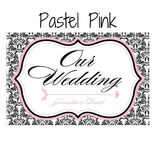 LOVE BIRD DAMASK WEDDING DIRECTIONAL SIGN - AyaZay Wedding Shoppe