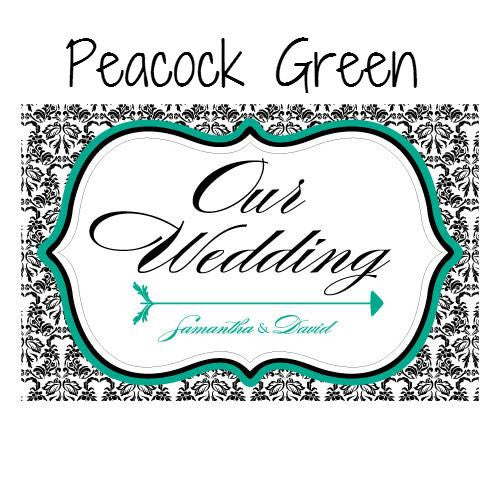 LOVE BIRD DAMASK WEDDING DIRECTIONAL SIGN - AyaZay Wedding Shoppe