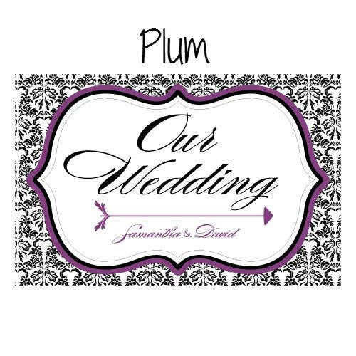 LOVE BIRD DAMASK WEDDING DIRECTIONAL SIGN - AyaZay Wedding Shoppe