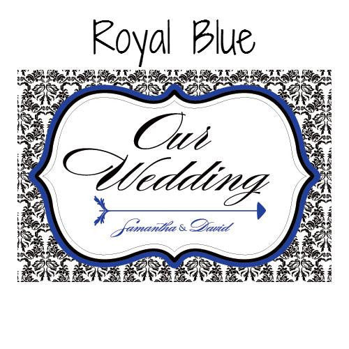 LOVE BIRD DAMASK WEDDING DIRECTIONAL SIGN - AyaZay Wedding Shoppe