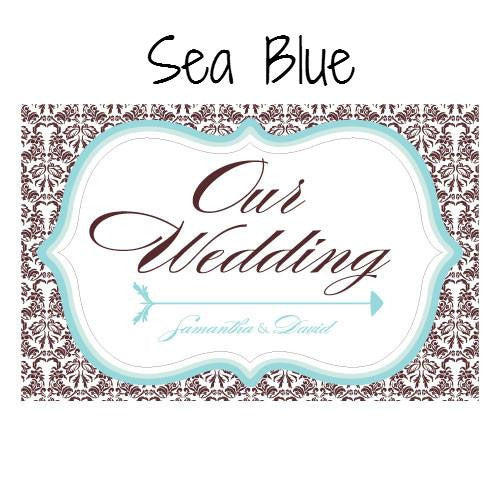 LOVE BIRD DAMASK WEDDING DIRECTIONAL SIGN - AyaZay Wedding Shoppe