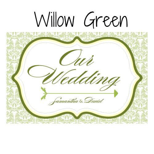 LOVE BIRD DAMASK WEDDING DIRECTIONAL SIGN - AyaZay Wedding Shoppe