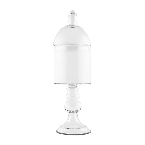 DECORATIVE PEDESTALLED APOTHECARY JAR WITH STRAIGHT SIDED BOWL - AyaZay Wedding Shoppe