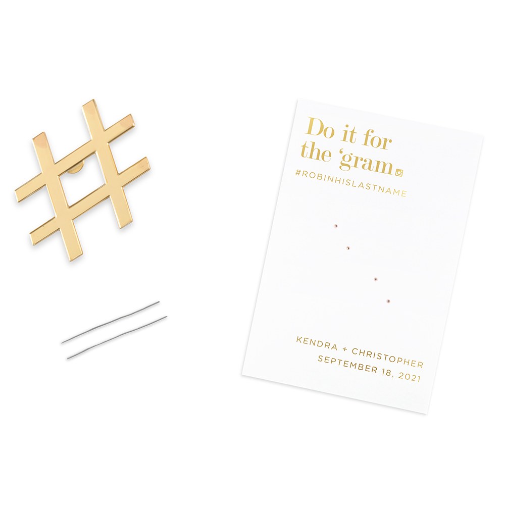 GOLD HASHTAG BOTTLE OPENER FAVOUR - DO IT FOR THE 'GRAM