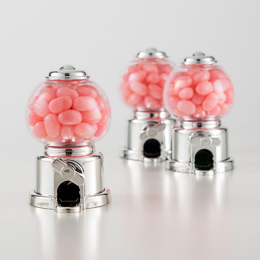 MINI GUMBALL MACHINE PARTY FAVOUR -SILVER (2/PKG)