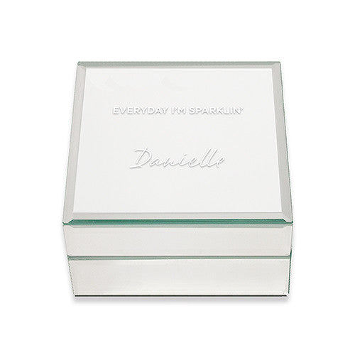 MIRRORED JEWELLERY BOX - EVERYDAY I'M SPARKLIN' PRINTING - AyaZay Wedding Shoppe