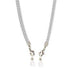 23" FACE MASK LANYARD WITH MAGNETIC SAFETY RELEASE - WHITE/SILVER