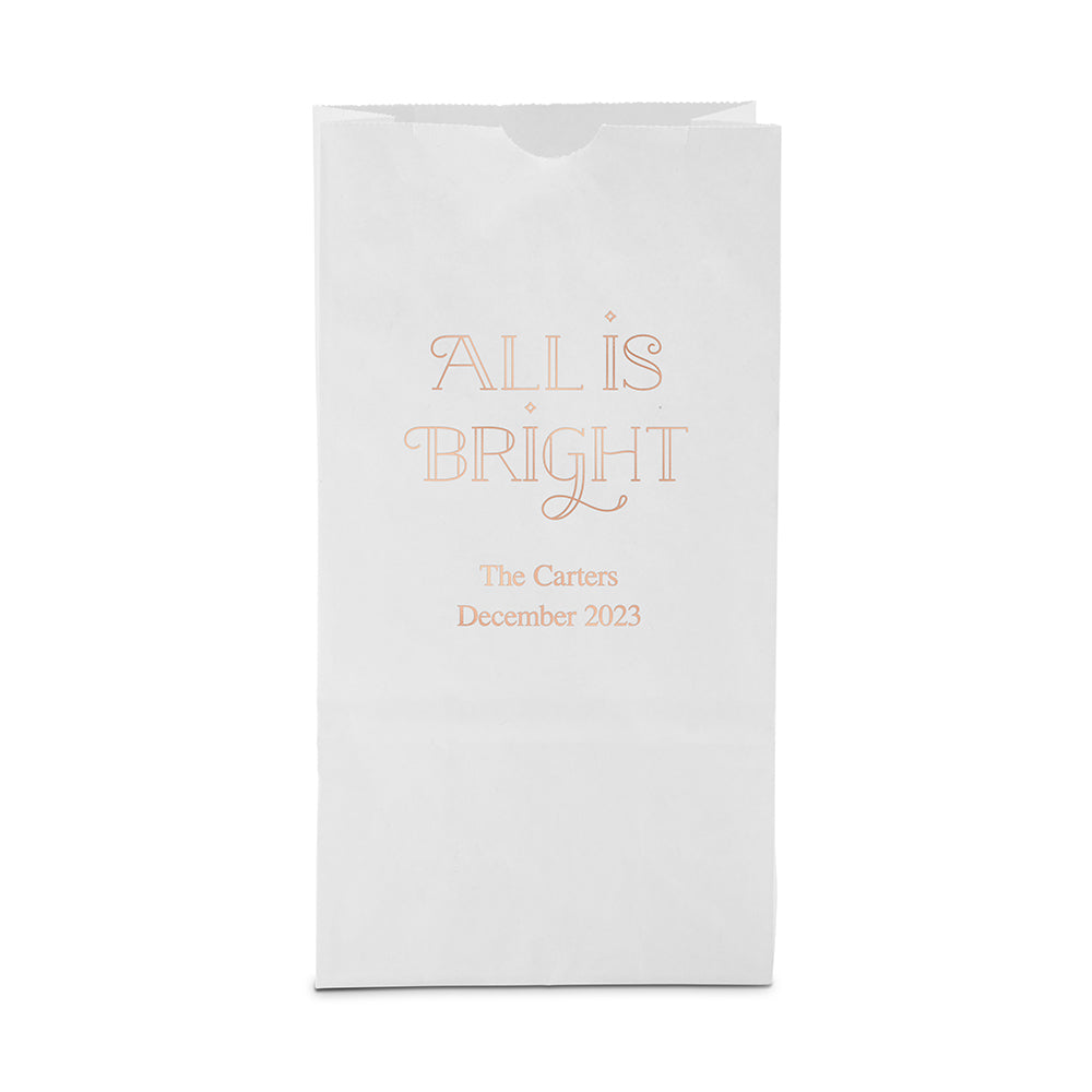 ALL IS BRIGHT BLOCK BOTTOM GUSSET PAPER GOODIE BAGS