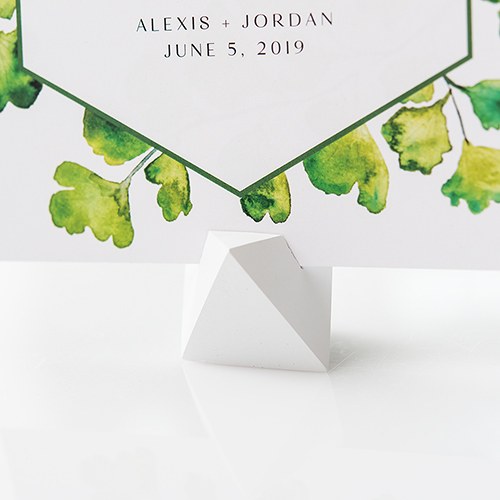 WHITE GEOMETRIC CARD HOLDER (6/pkg) - AyaZay Wedding Shoppe