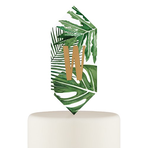 GREENERY FLOATING MONOGRAM ACRYLIC CAKE TOPPER - AyaZay Wedding Shoppe