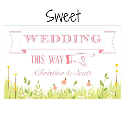 HOMESPUN CHARM WEDDING DIRECTIONAL SIGN - AyaZay Wedding Shoppe