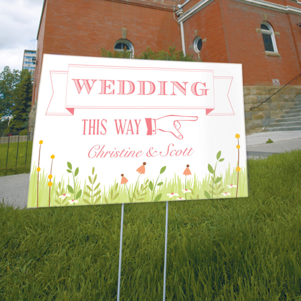 HOMESPUN CHARM WEDDING DIRECTIONAL SIGN - AyaZay Wedding Shoppe