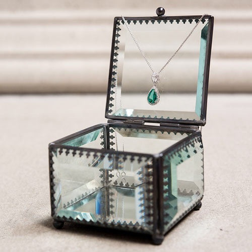 VINTAGE INSPIRED GLASS JEWELLERY BOX - AyaZay Wedding Shoppe