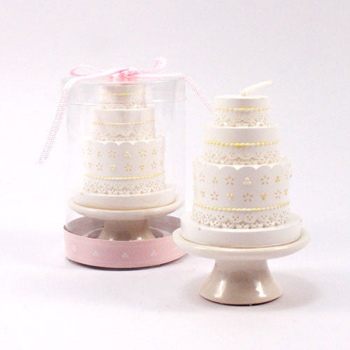 ELEGANT LACE WEDDING CAKE CANDLE - AyaZay Wedding Shoppe