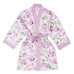 LAVENDER WATERCOLOR FLORAL SILKY KIMONO ROBE ON LAVENDER - AyaZay Wedding Shoppe