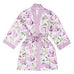 LAVENDER WATERCOLOR FLORAL SILKY KIMONO ROBE ON LAVENDER - AyaZay Wedding Shoppe