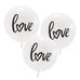 17" LARGE WHITE ROUND WEDDING BALLOONS - "LOVE" (3/pkg) - AyaZay Wedding Shoppe