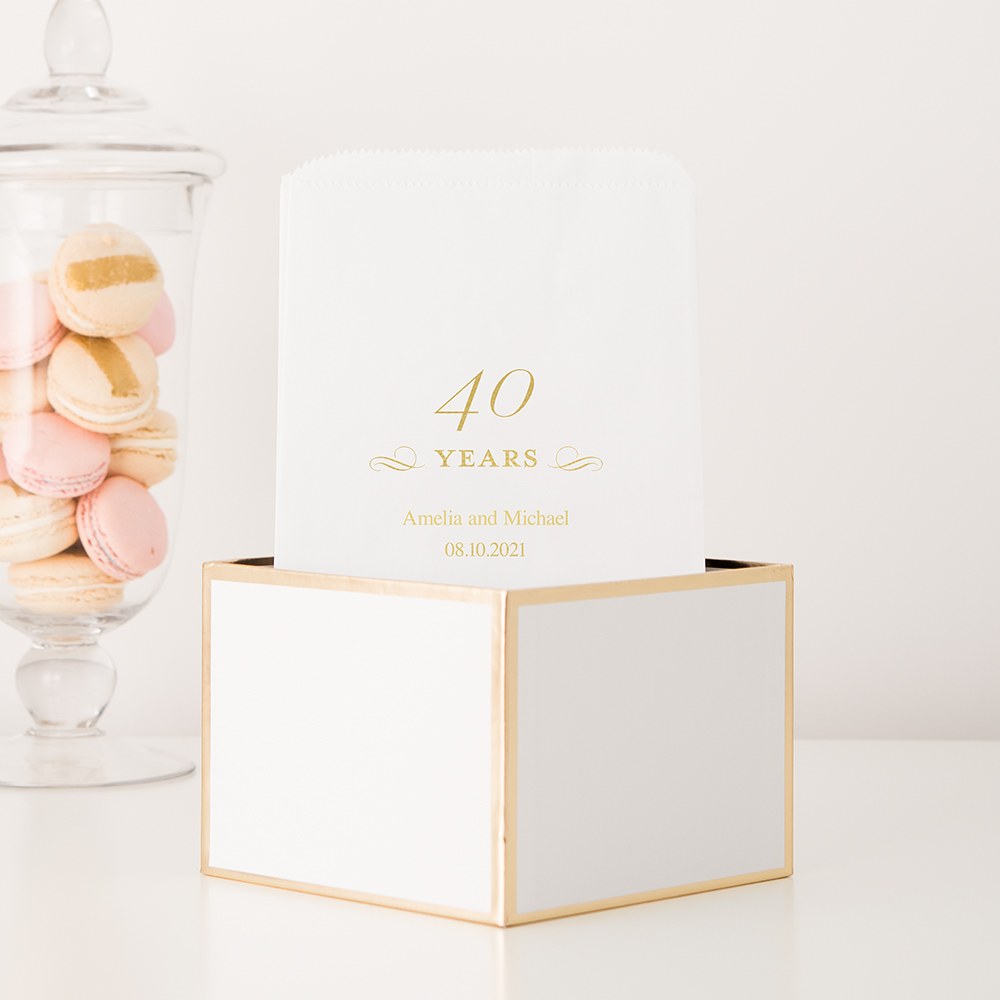 40 YEARS FLAT POCKET STYLE GOODIE BAG - AyaZay Wedding Shoppe