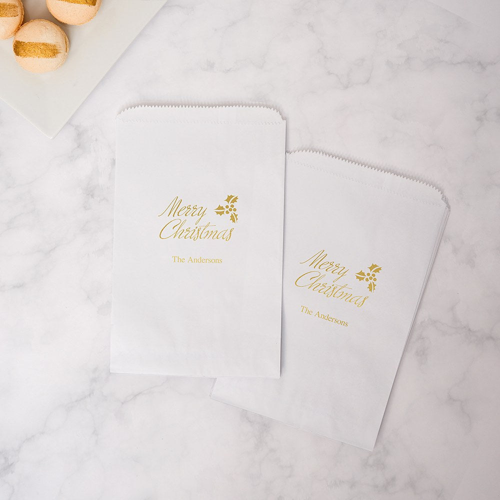 MERRY CHRISTMAS FLAT POCKET STYLE GOODIE BAG