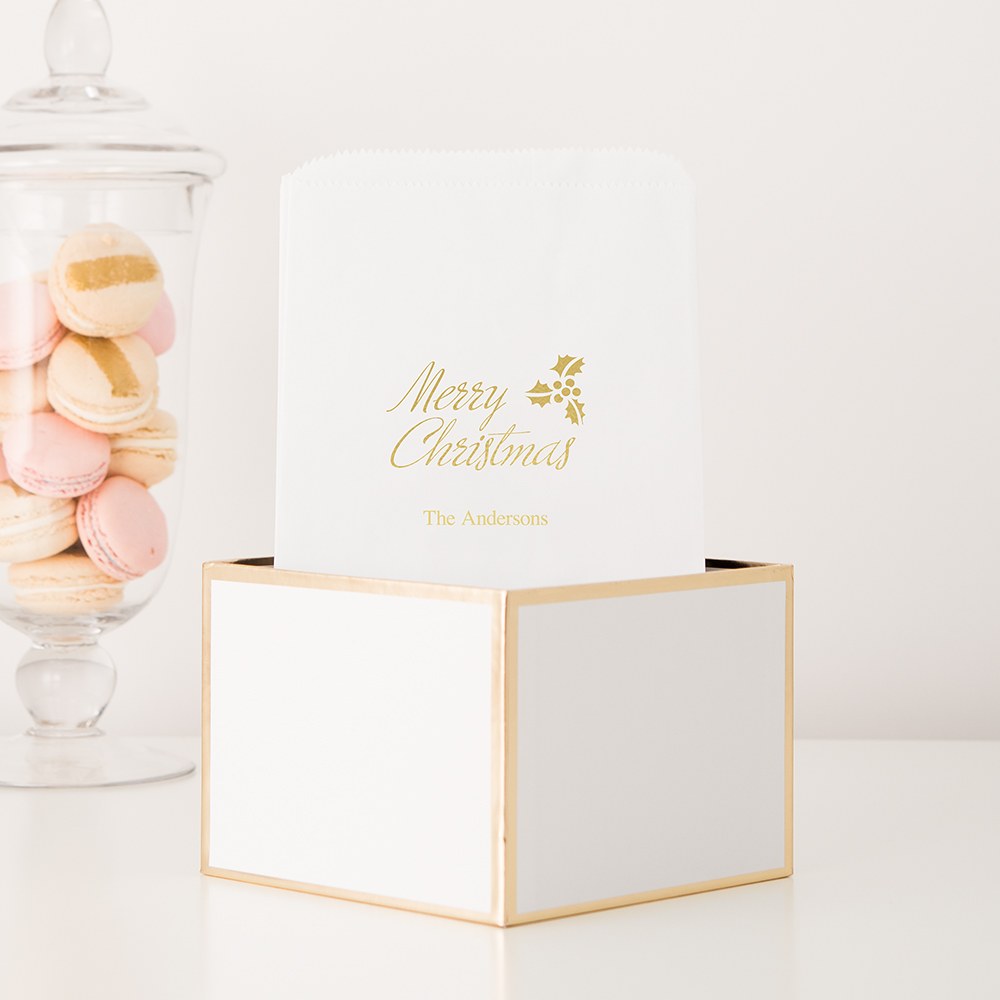 MERRY CHRISTMAS FLAT POCKET STYLE GOODIE BAG