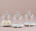SET OF 4 MINIATURE GLASS BELL JAR WITH WHITE FLUTED BASE - AyaZay Wedding Shoppe