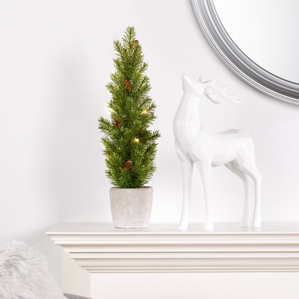 NORDIC 17" LED FAUX MINI POTTED PINE TREE