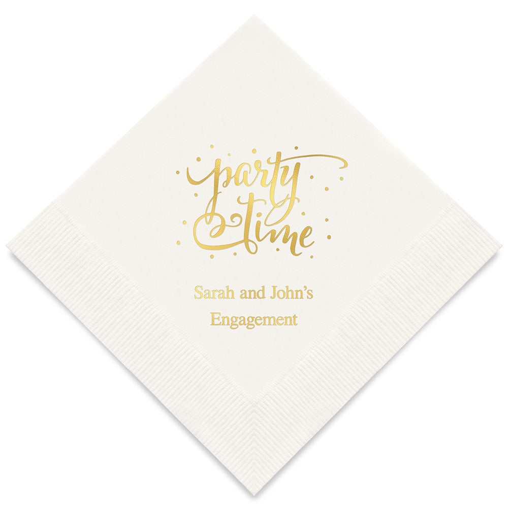 PERSONALIZED FOIL PRINTED PAPER NAPKINS - Party Time
(50/pkg)