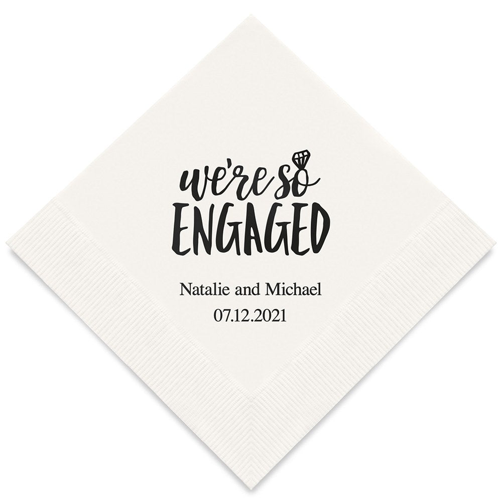 PERSONALIZED FOIL PRINTED PAPER NAPKINS - We’re So Engaged
(50/pkg)