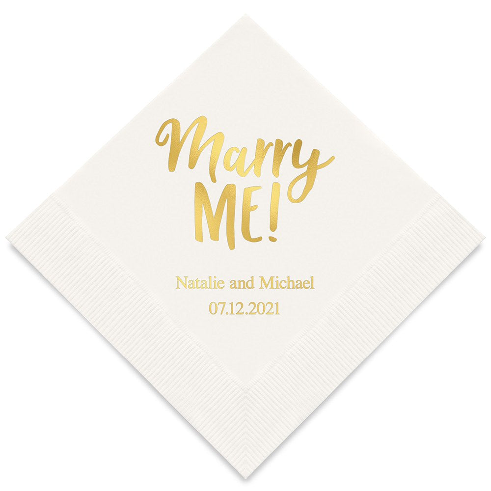 PERSONALIZED FOIL PRINTED PAPER NAPKINS - Marry Me
(50/pkg)