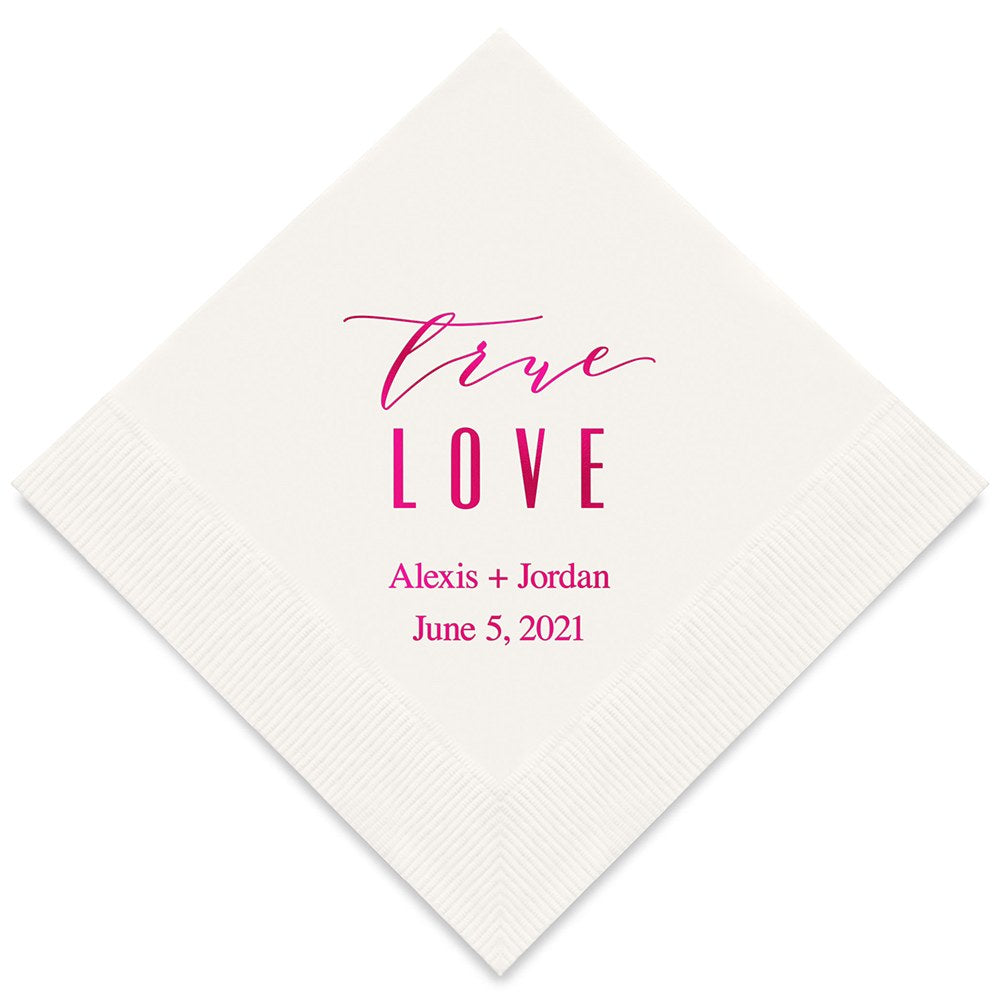 PERSONALIZED FOIL PRINTED PAPER NAPKINS - True Love Modern
(50/pkg)