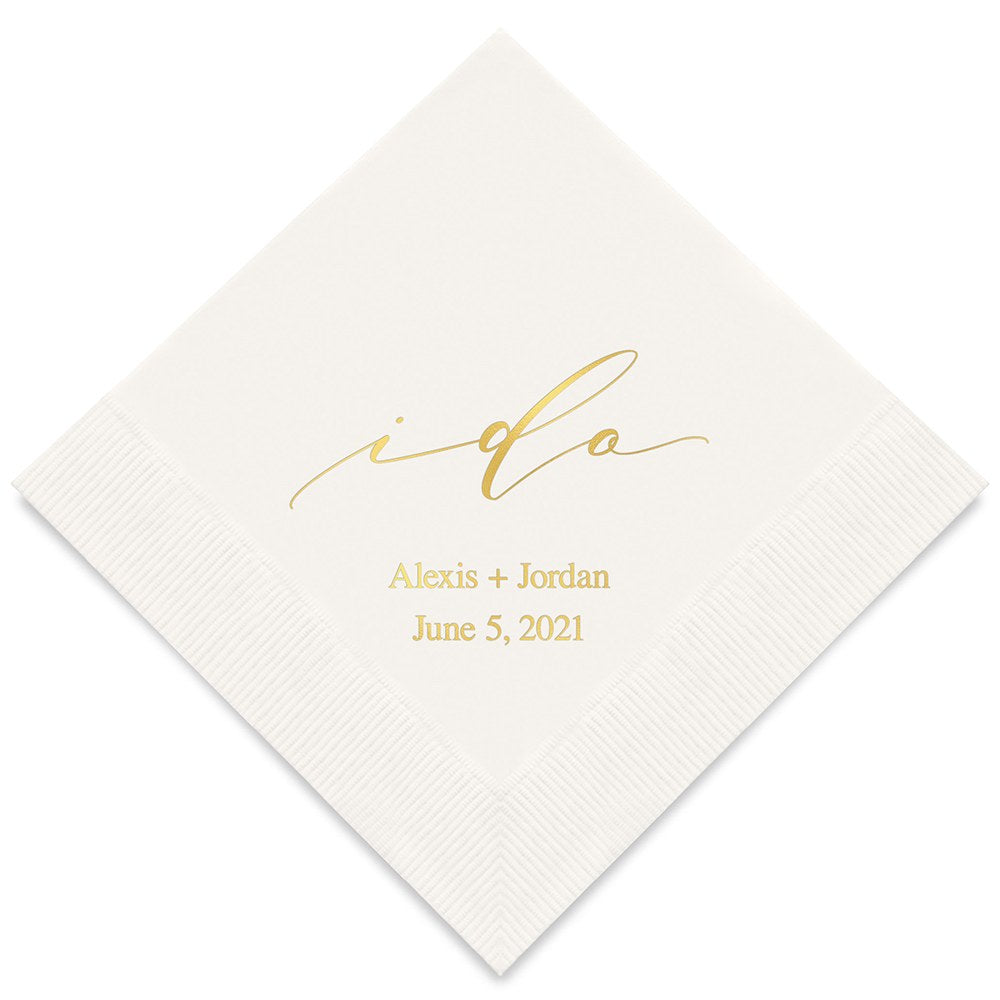 PERSONALIZED FOIL PRINTED PAPER NAPKINS - I Do
(50/pkg)