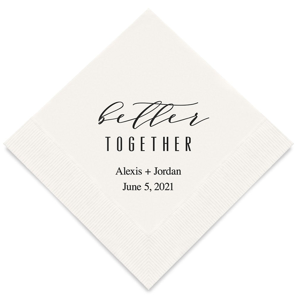 PERSONALIZED FOIL PRINTED PAPER NAPKINS - Better Together
(50/pkg)