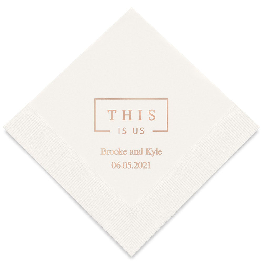 PERSONALIZED FOIL PRINTED PAPER NAPKINS - This Is Us
(50/pkg)