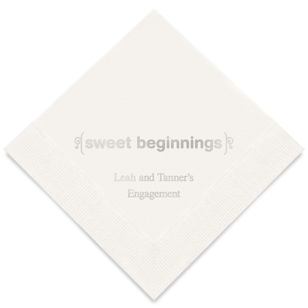 PERSONALIZED FOIL PRINTED PAPER NAPKINS - Sweet Beginnings
(50/pkg)