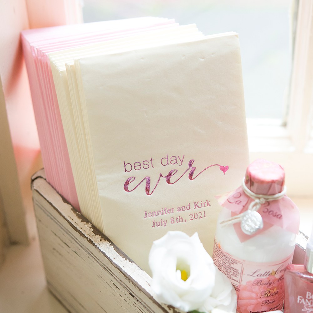 PERSONALIZED FOIL PRINTED PAPER NAPKINS - Best Day Ever
(50/pkg)